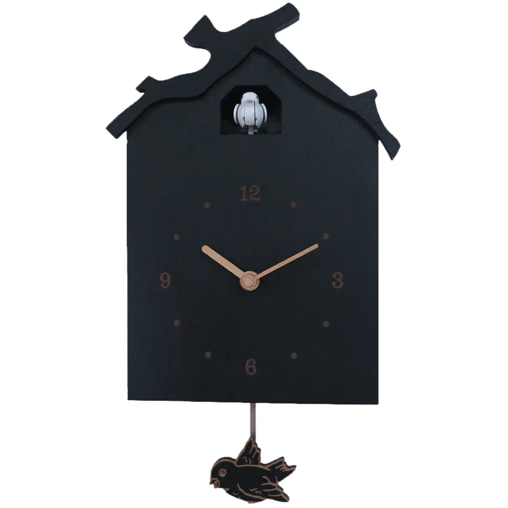 Horloge Coucou Moderne Noire/Bleu