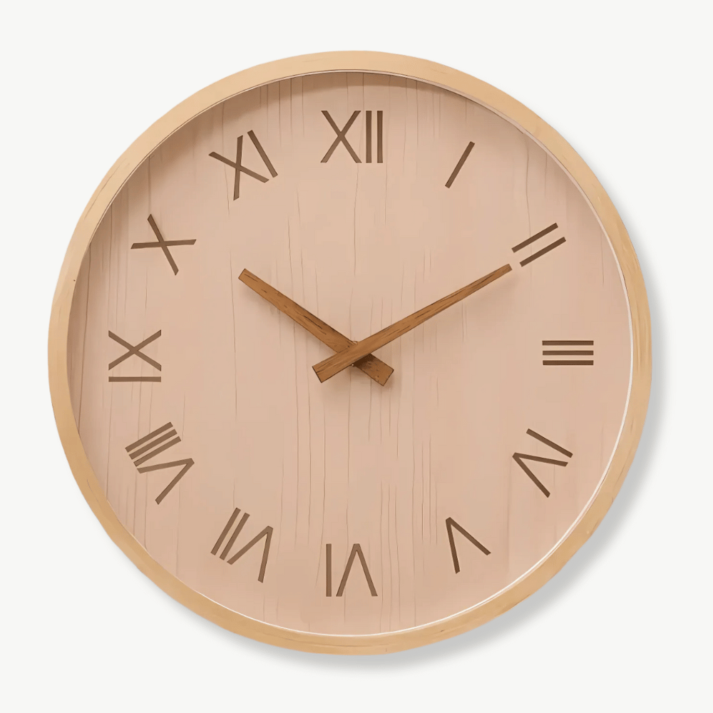 Horloge Murale Bois Design chiffre romain