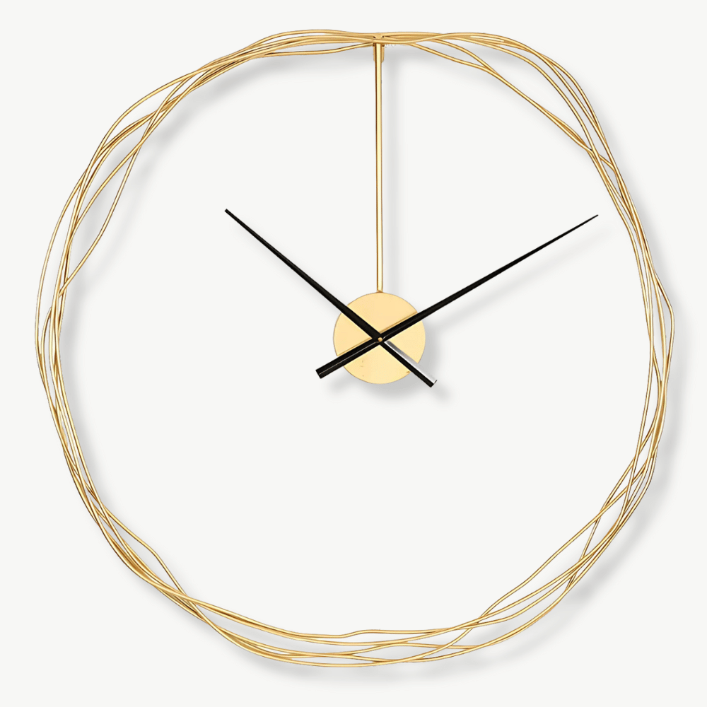 Horloge Murale Cercle Fil Doré