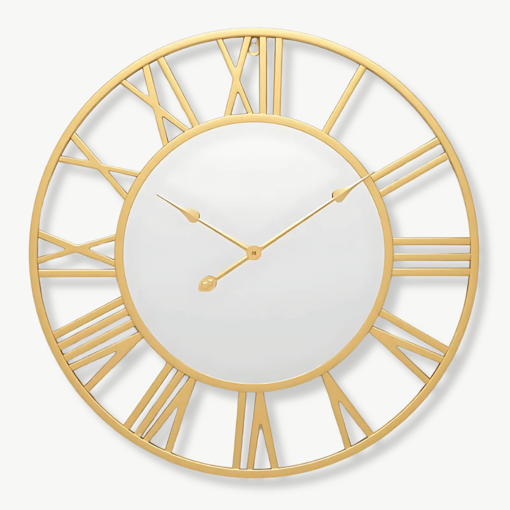 Horloge Murale Chiffre Romain & Miroir