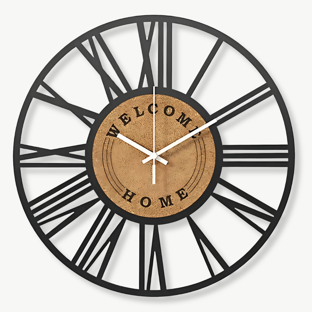 Horloge Murale Métal et Liège