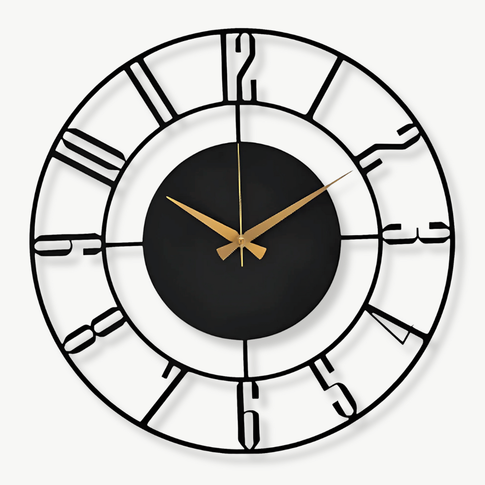 Horloge Murale Moderne en Bois Noir