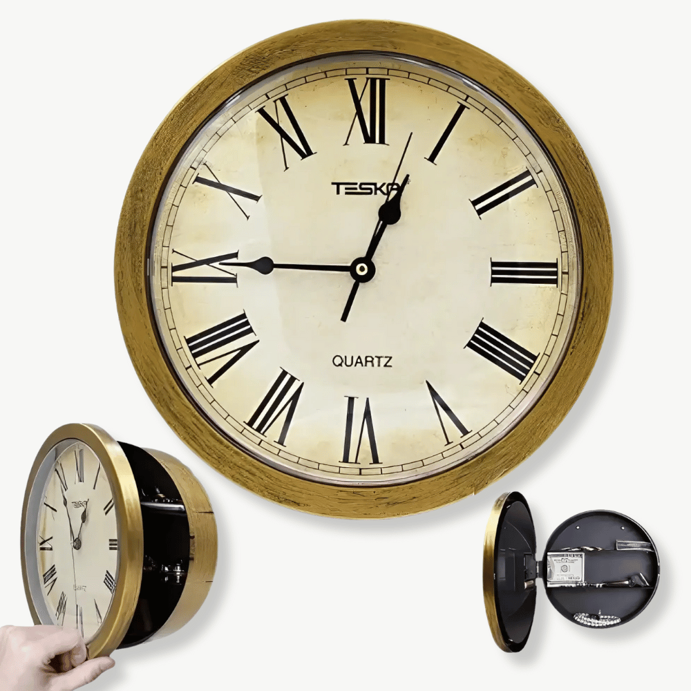 Horloge Murale avec Coffre Secret