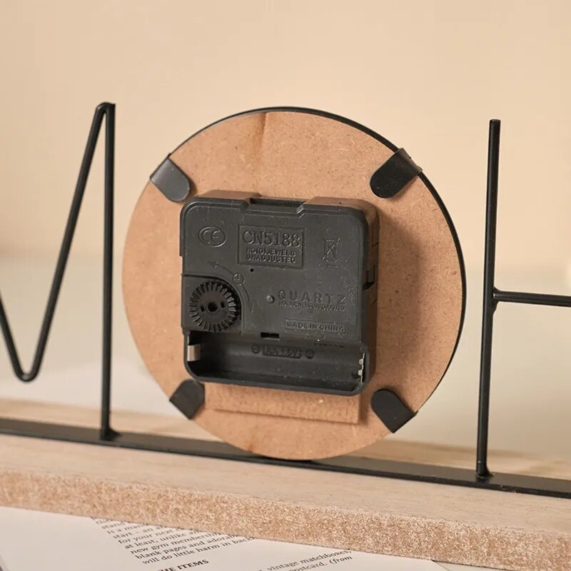 Horloge Table Design Industriel Mot HOME