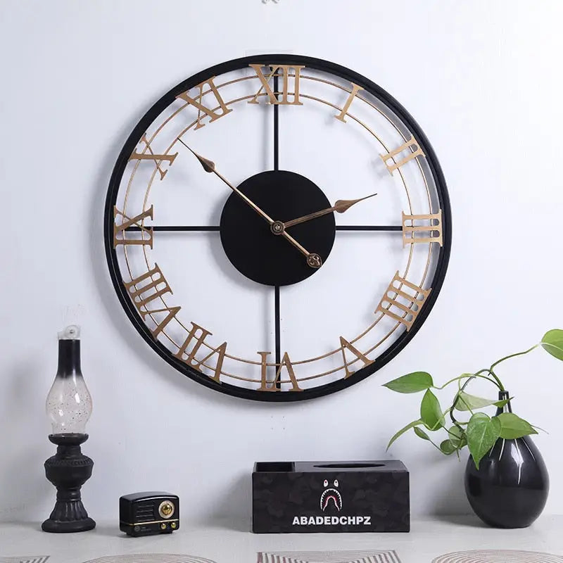 Grande Horloge Murale Design Chiffre Romain