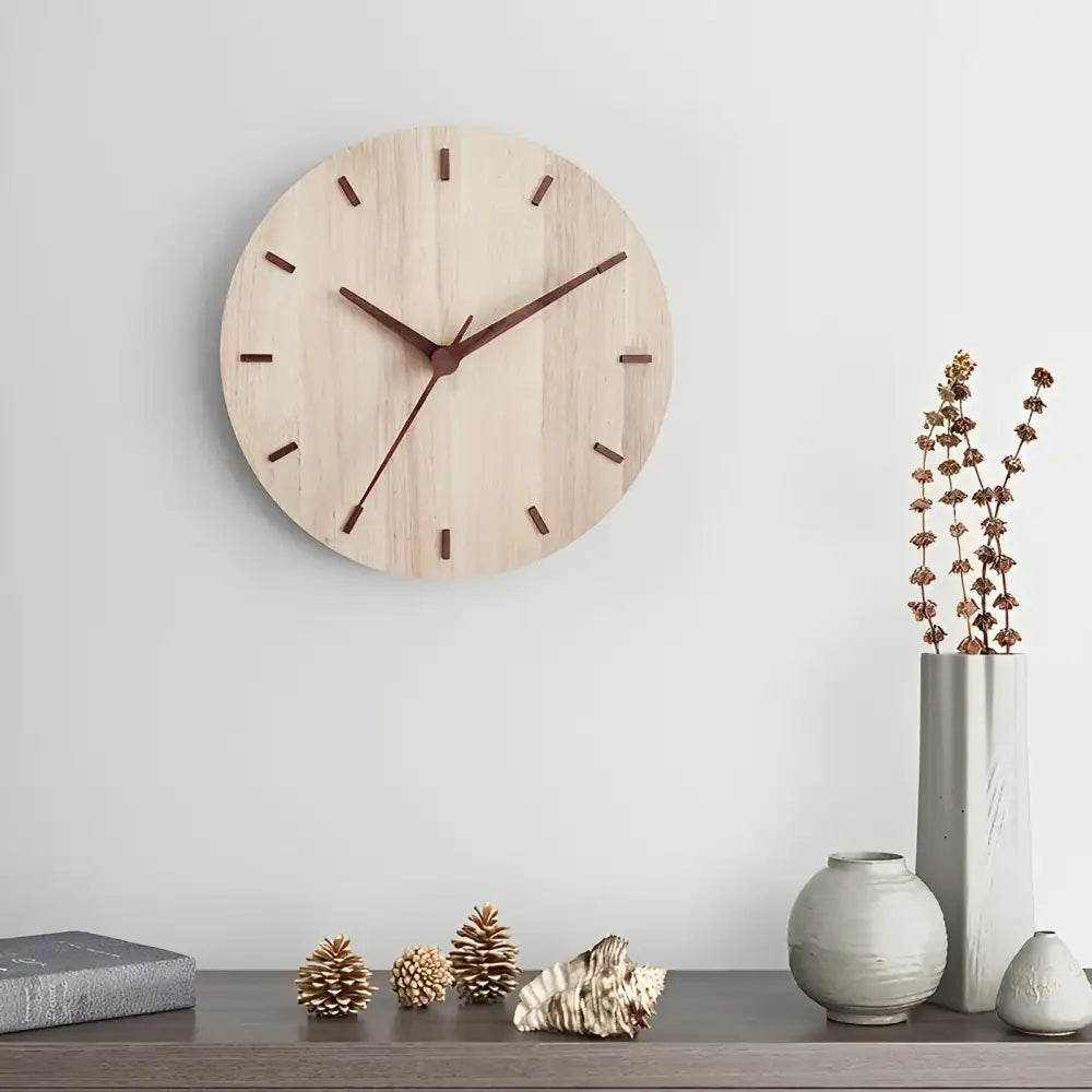 Horloge Murale Bois Minimaliste