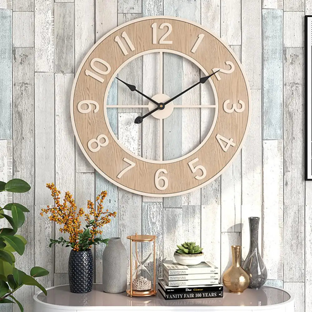 Horloge Murale Scandinave Bois Naturel