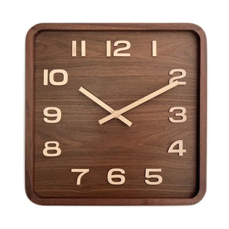 Horloge Murale Carrée en Bois