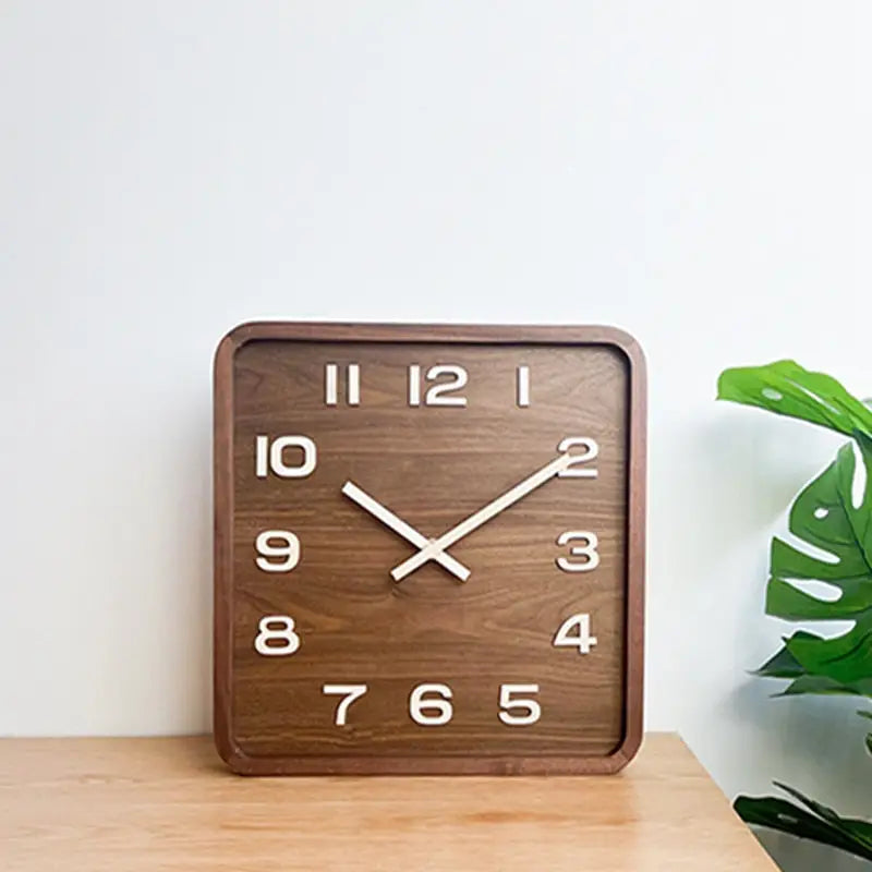 Horloge Murale Carrée en Bois