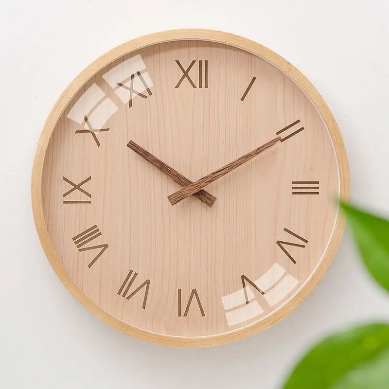 Horloge Murale Bois Design chiffre romain
