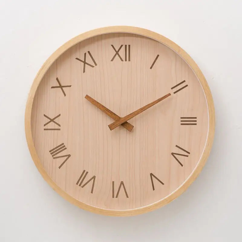 Horloge Murale Bois Design chiffre romain