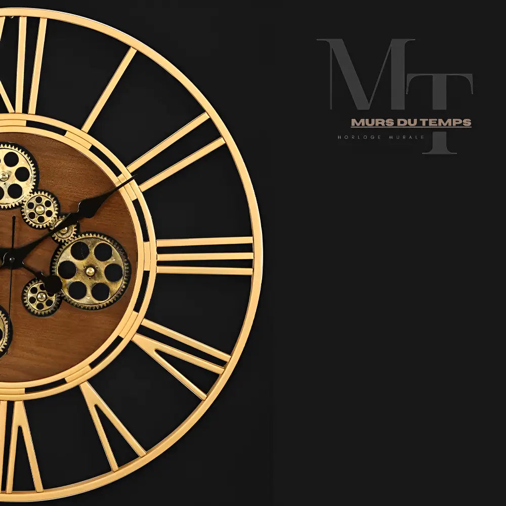 Horloge Murale Bois & Engrenages