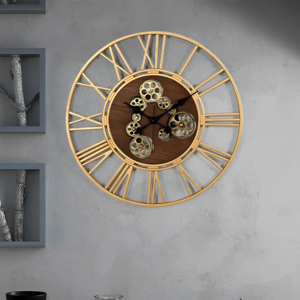 Horloge Murale Bois & Engrenages
