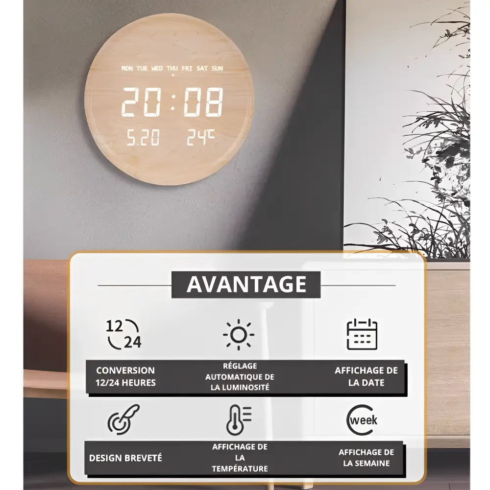 Horloge Murale Design Led