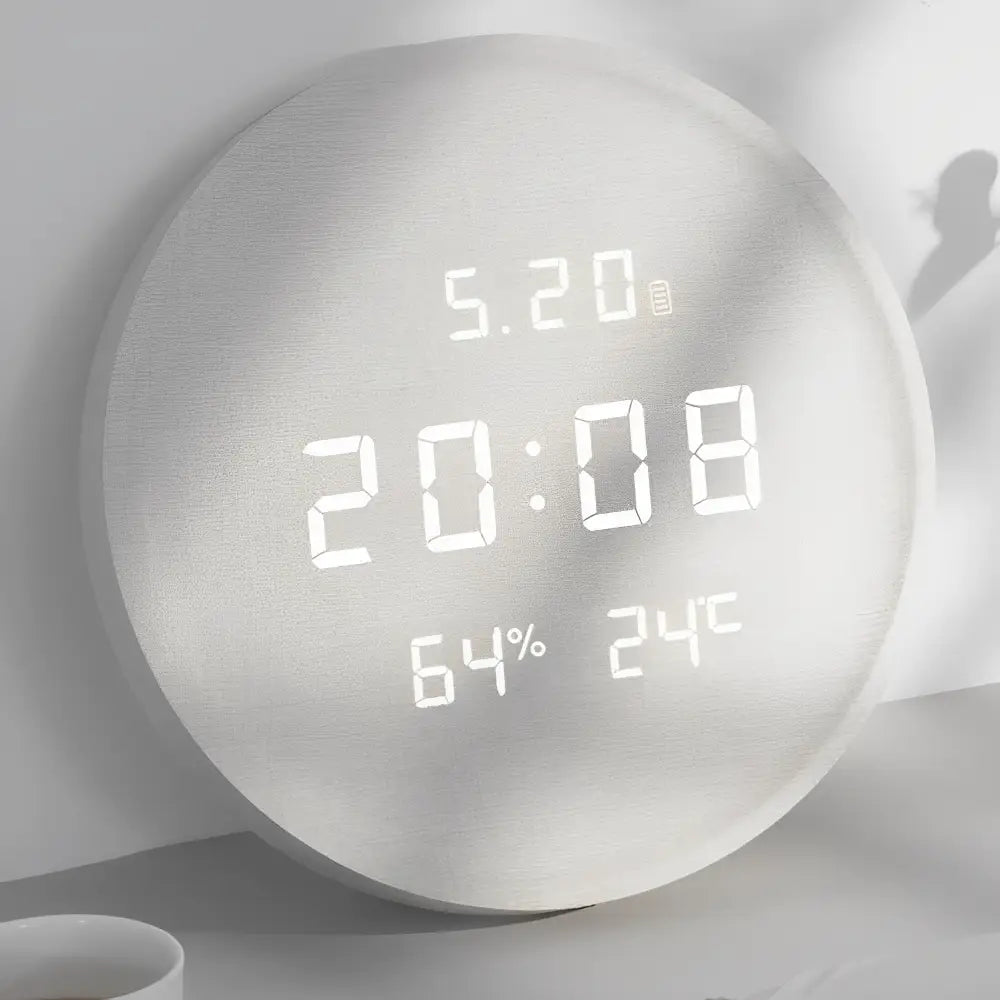 Horloge murale Digitale en Bois