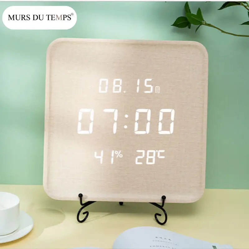 Horloge murale Digitale en Bois