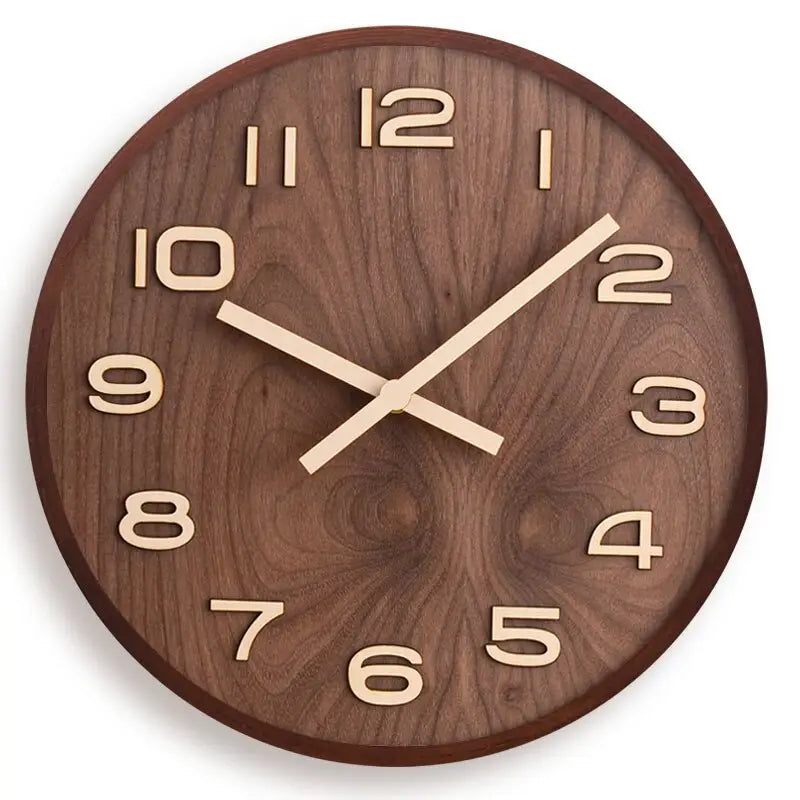 Horloge Murale en Bois de Noyer