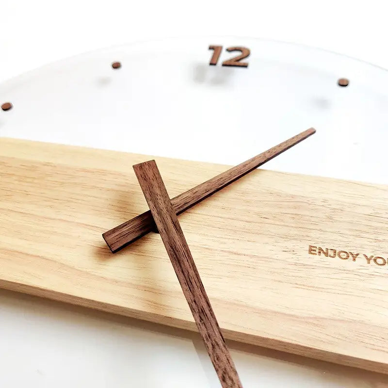 Horloge Murale en Bois et Acrylique