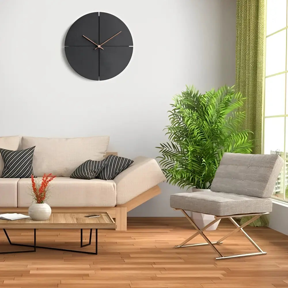 Horloge Murale en Bois Nordique noir