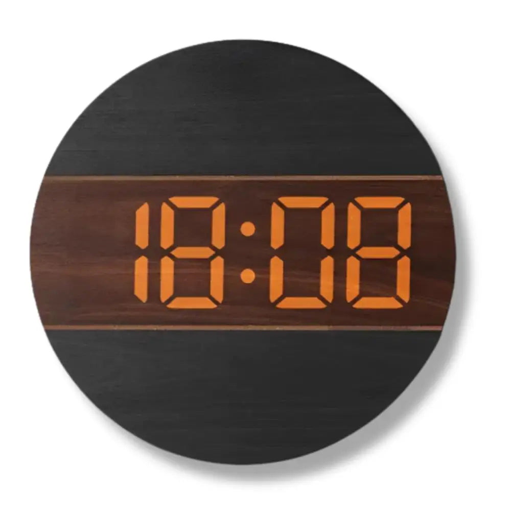Horloge Murale LED en Bois