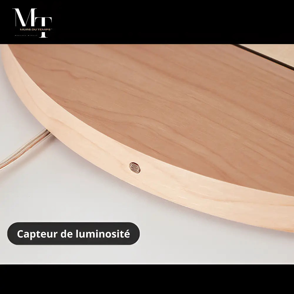 Horloge Murale LED en Bois