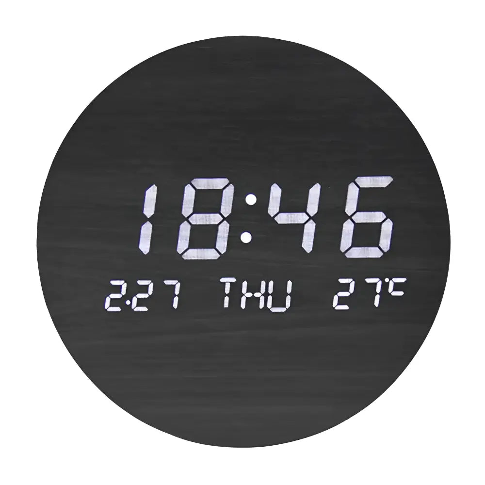 Horloge Murale LED en Bois Massif