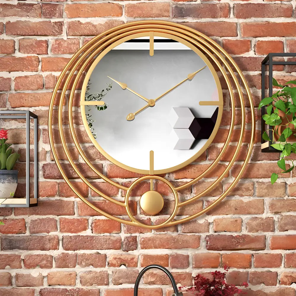 Horloge Murale Miroir & Cercle design