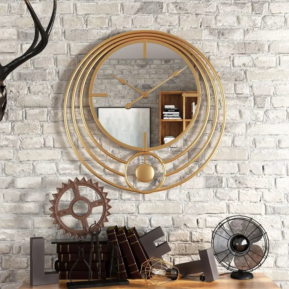 Horloge Murale Miroir & Cercle design