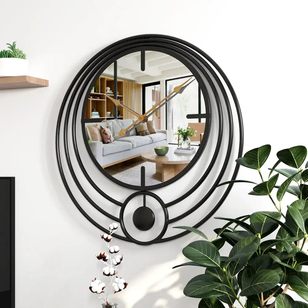 Horloge Murale Miroir & Cercle design