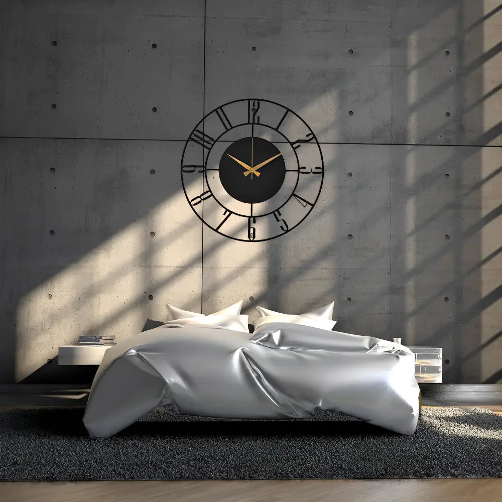 Horloge Murale Moderne en Bois Noir