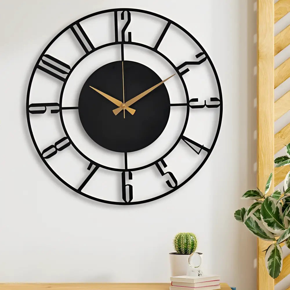 Horloge Murale Moderne en Bois Noir