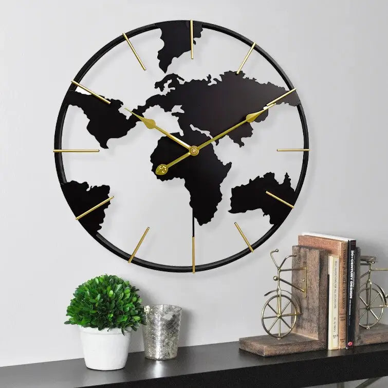 Horloge murale Carte du monde