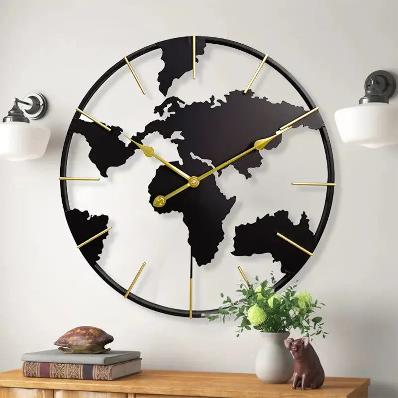 Horloge murale Carte du monde
