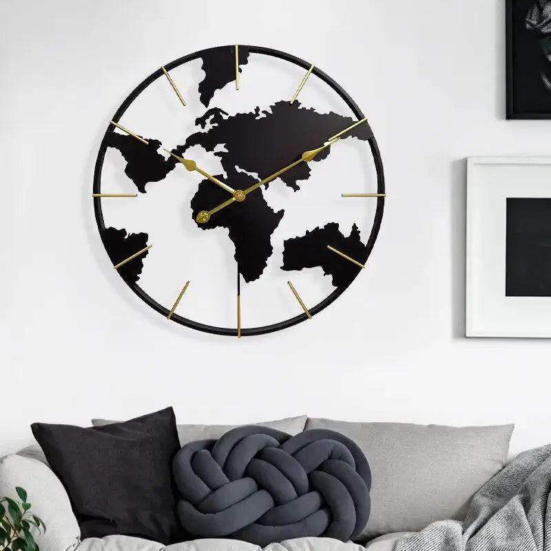 Horloge murale Carte du monde