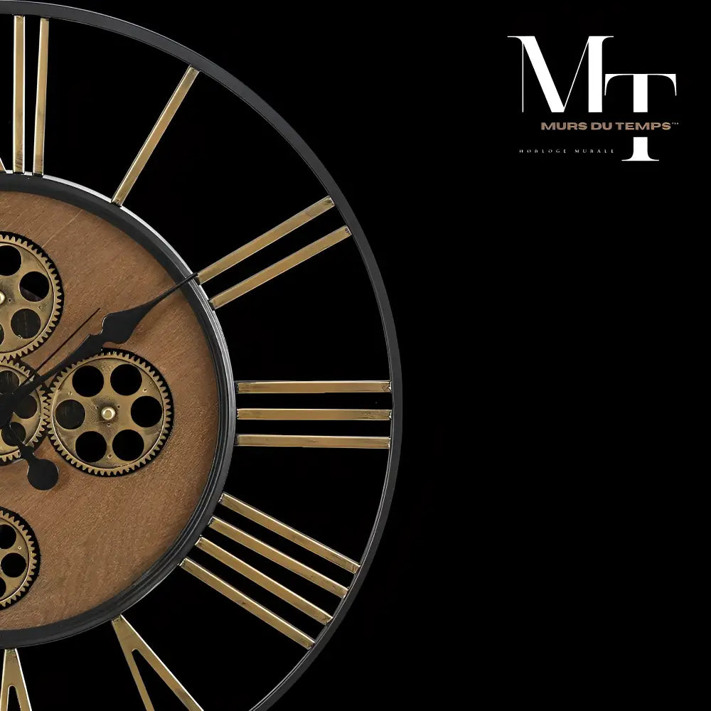Grande Horloge Murale Steampunk avec Rouages