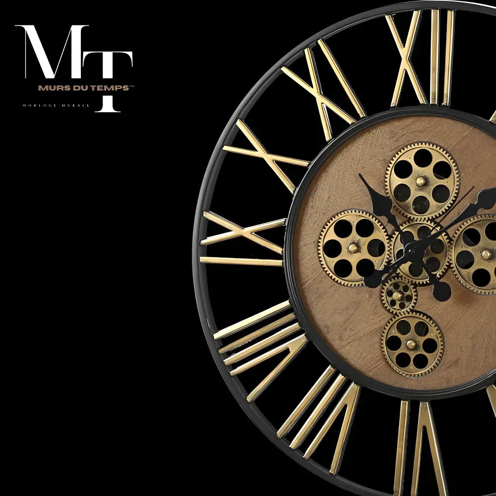Grande Horloge Murale Steampunk avec Rouages