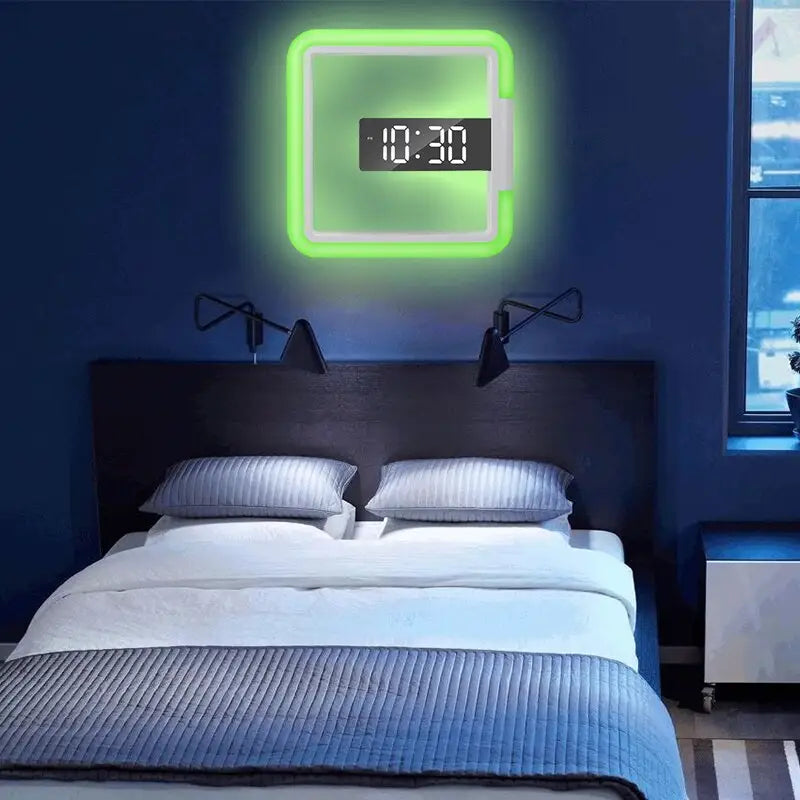 Horloge Murale Lumineuse Carrée