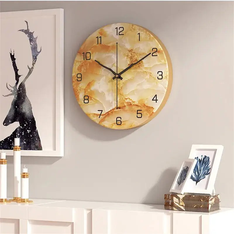 Horloge Murale Design Effet Marbre