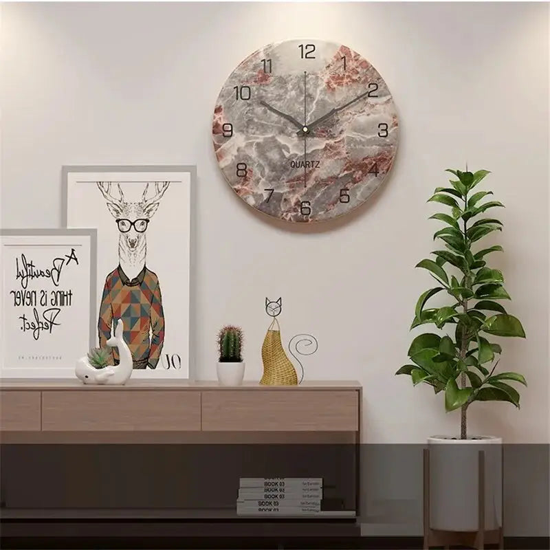 Horloge Murale Design Effet Marbre