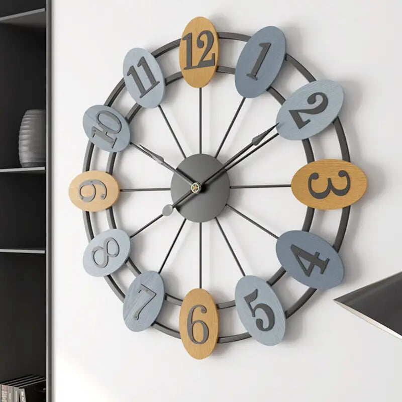 Horloge Murale Industrielle Rustique Colorée