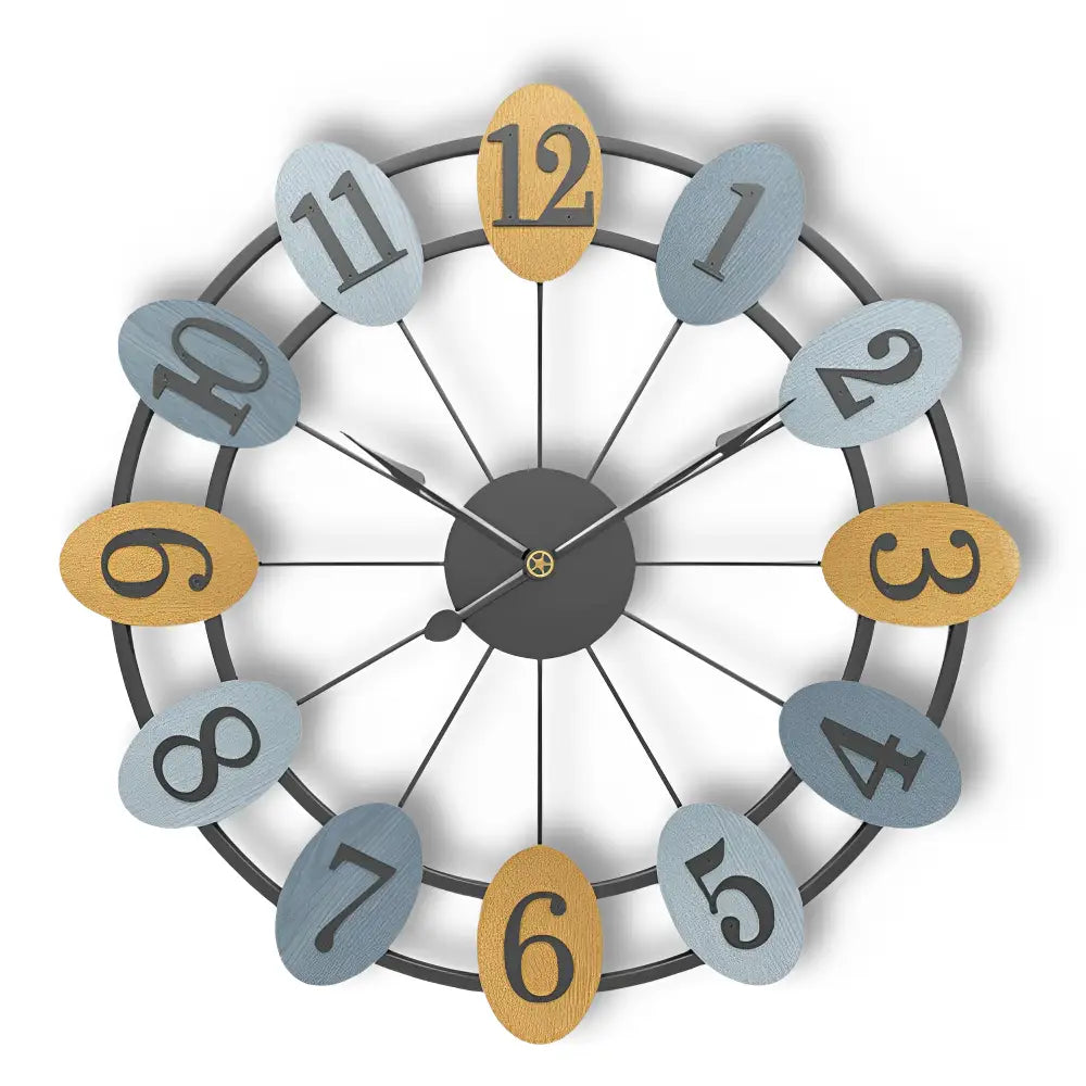 Horloge Murale Industrielle Rustique Colorée