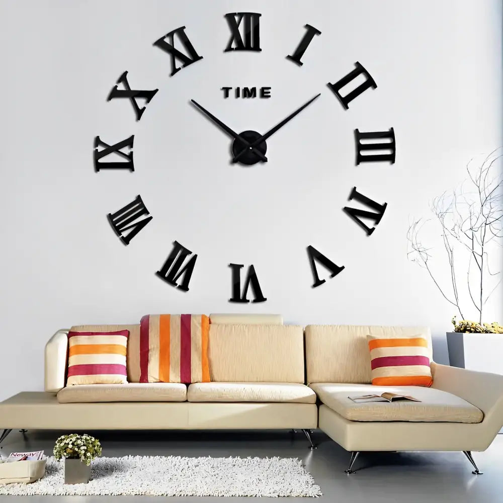 Horloge Murale Stickers Chiffre Romain
