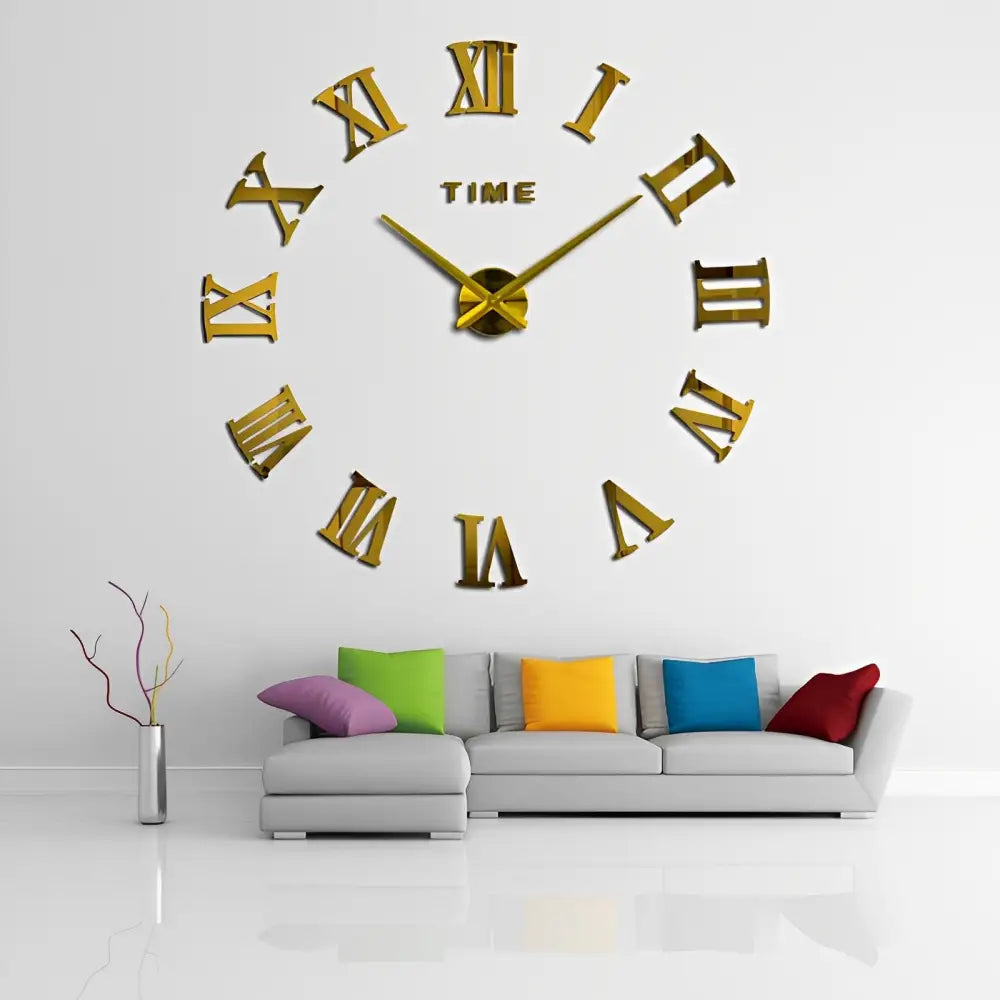 Horloge Murale Stickers Chiffre Romain