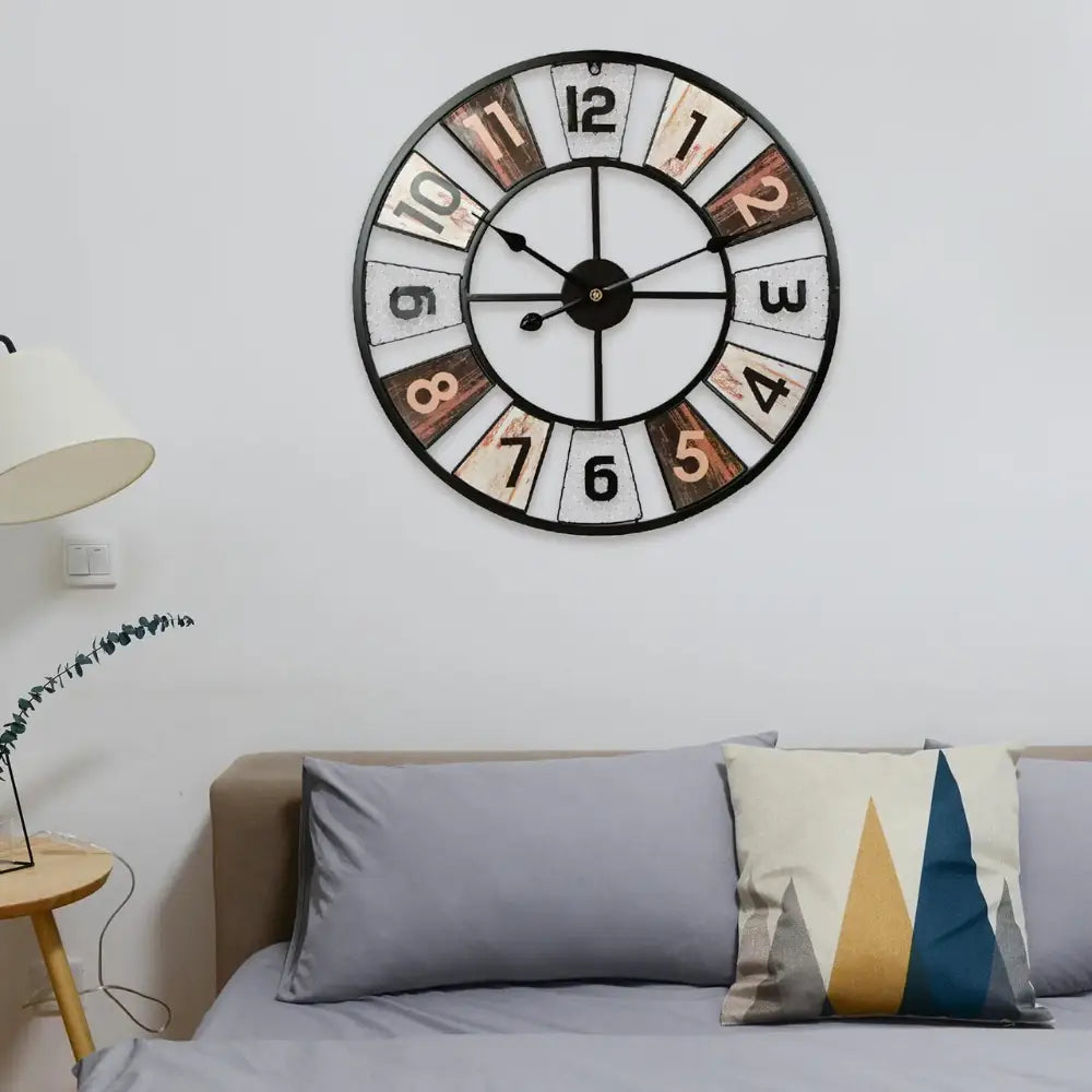 Horloge Murale Industrielle Colorée
