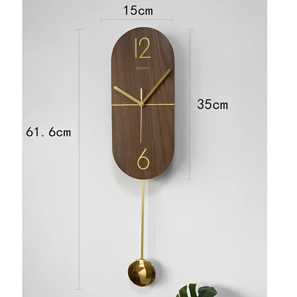 Horloge Pendule Linéa Noyer & Or