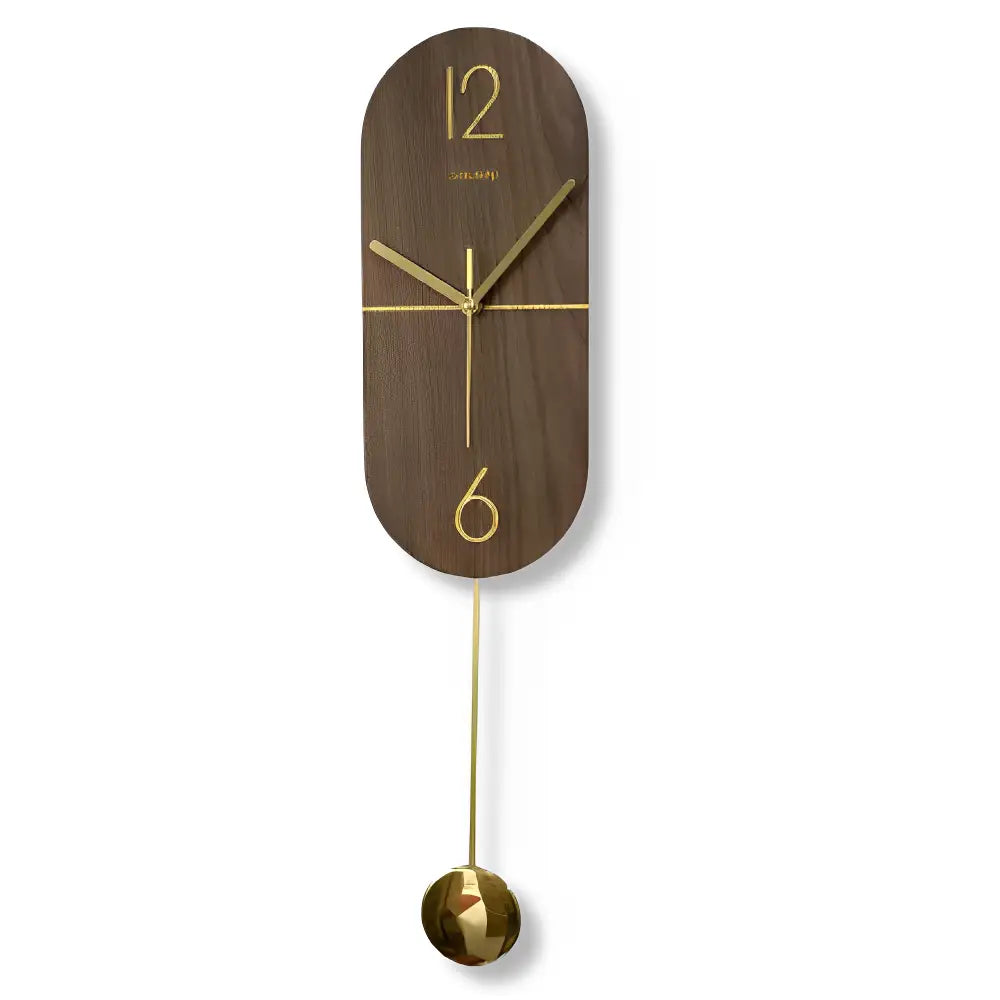 Horloge Pendule Linéa Noyer & Or