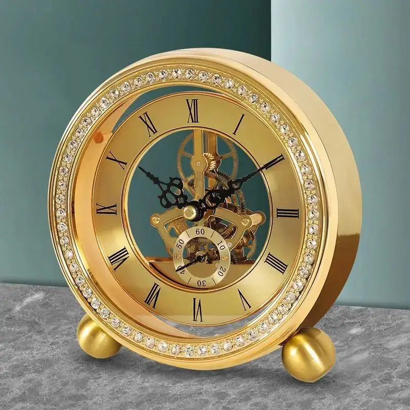 Horloge à Poser Mécanique Dorée