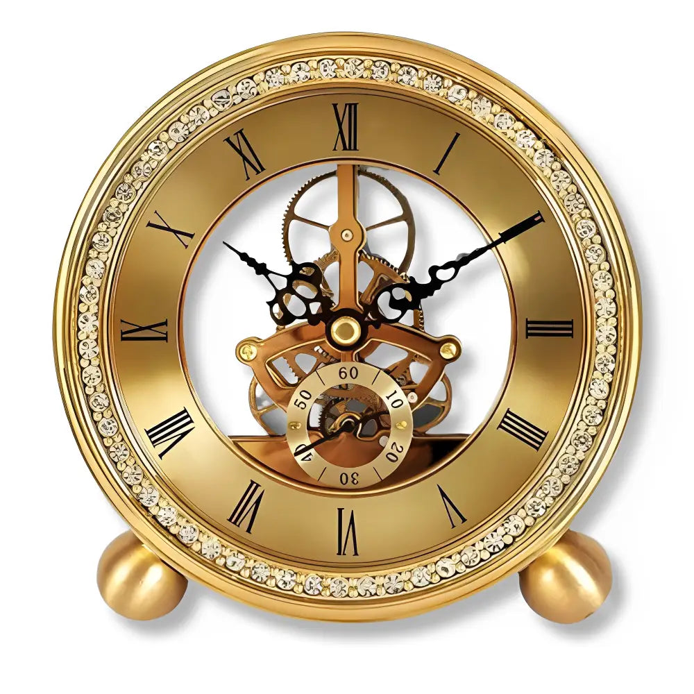 Horloge à Poser Mécanique Dorée