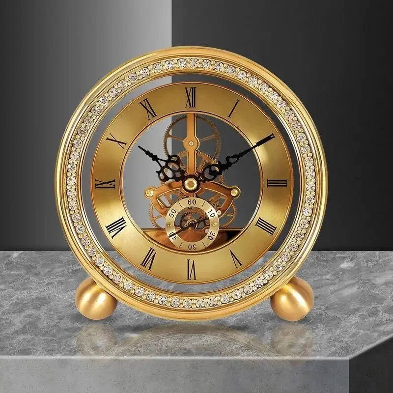 Horloge à Poser Mécanique Dorée